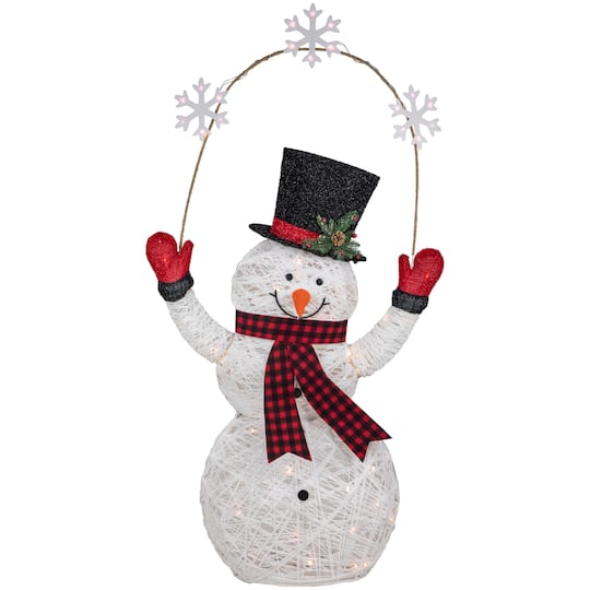 5ft. LED Snowman Holding Snowflakes Outdoor Christmas Decoration